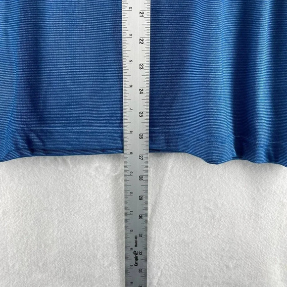 Columbia T-Shirt Men's Sz M Blue Striped Crew Neck Printed Logo Short Sleeves - Picture 5 of 12